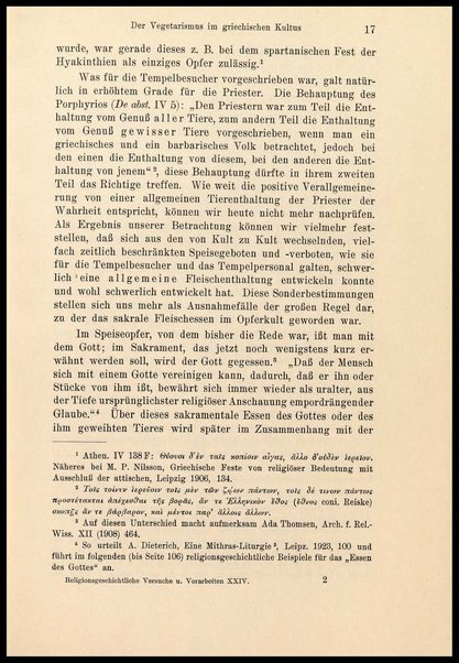 Der Vegetarismus in der Antike / von Johannes Haussleiter