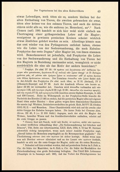 Der Vegetarismus in der Antike / von Johannes Haussleiter