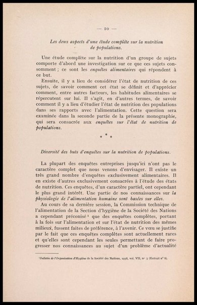 Directives pour les enquetes sur la nutrition de populations / par E. J. Bigwood