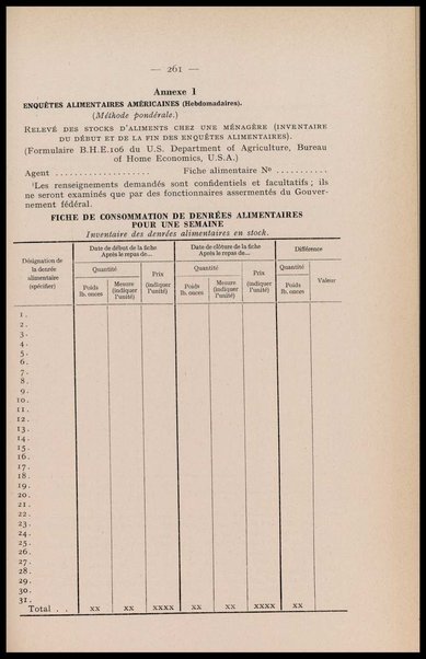 Directives pour les enquetes sur la nutrition de populations / par E. J. Bigwood