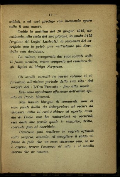 "Io udii il comandamento" : dal diario e dalle lettere di un eroe ventenne / Paolo Marconi