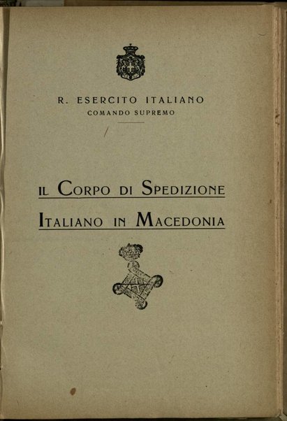 Il corpo di spedizione italiano in Macedonia / R. Esercito italiano, Comando supremo