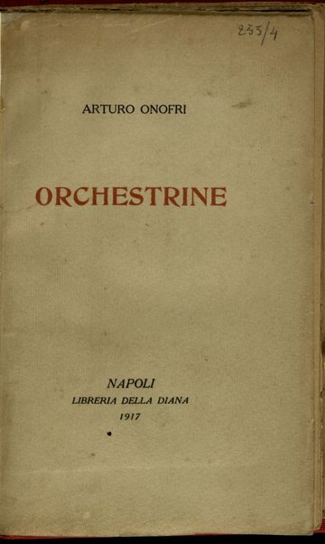 Orchestrine / Arturo Onofri