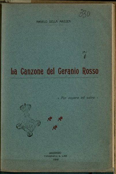 La canzone del geranio rosso / Angelo Della Massea