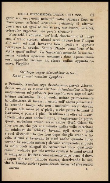 Del vitto e delle cene degli antichi : testo di lingua / lezioni di Giuseppe Averani ora nuovamente stampate ; [prefazione di Carlo Teoli]