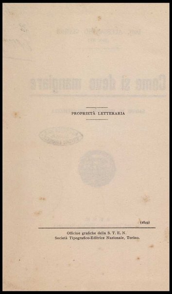 Come si deve mangiare : saggio di fisiologia volgarizzata / Alessandro Clerici (Dott. RV)