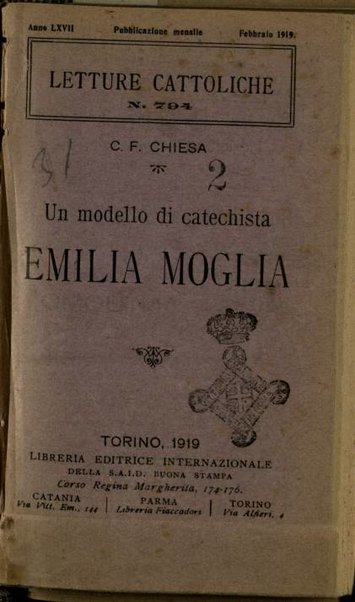 Un modello di catechista : Emilia Moglia / C. F. Chiesa