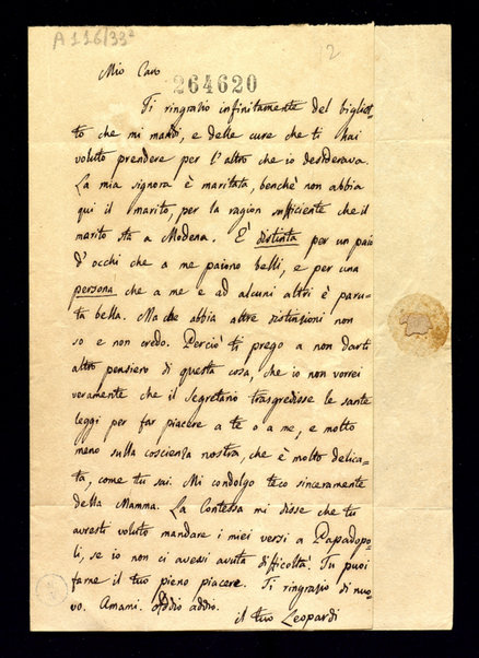 Lettera a Carlo Pepoli