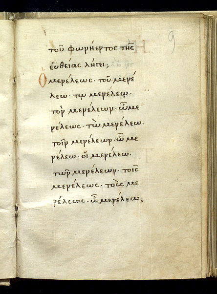 Erotemata (cc. 1v - 95v); Scholia in Erotemata (cc. 96r - 102v, 125r - 126v); Ad Franciscum Barbarum Venetum epistula (cc. 103r - 105v); Περὶ δασείας καὶ ψιλῆς (cc. 106r-124v)