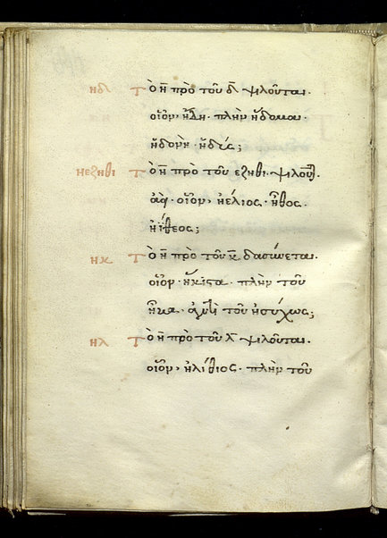 Erotemata (cc. 1v - 95v); Scholia in Erotemata (cc. 96r - 102v, 125r - 126v); Ad Franciscum Barbarum Venetum epistula (cc. 103r - 105v); Περὶ δασείας καὶ ψιλῆς (cc. 106r-124v)