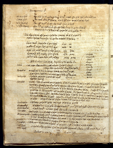 Prolegomena (cc. 1r-4r); Ilias, liber I (cc. 9r-80r); Scholia grammatica in Iliadis librum I et aliae adnotationes grammaticales (cc. 9v-84r)