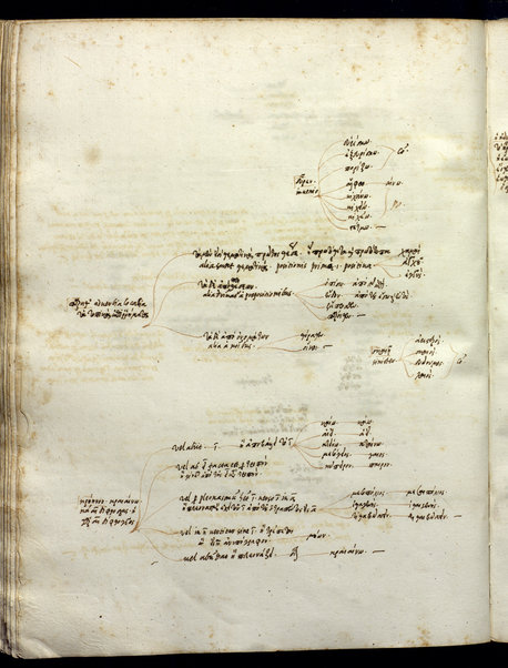 Prolegomena (cc. 1r-4r); Ilias, liber I (cc. 9r-80r); Scholia grammatica in Iliadis librum I et aliae adnotationes grammaticales (cc. 9v-84r)