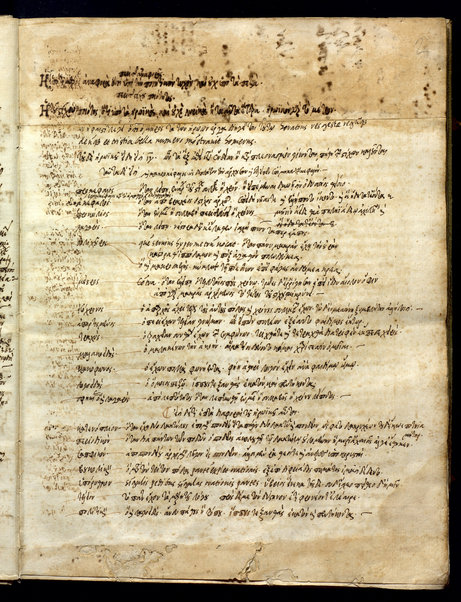 Prolegomena (cc. 1r-4r); Ilias, liber I (cc. 9r-80r); Scholia grammatica in Iliadis librum I et aliae adnotationes grammaticales (cc. 9v-84r)