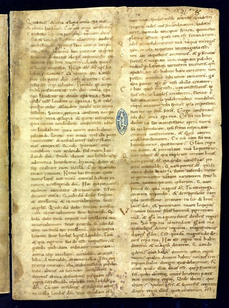 Liber de divinis officiis; Bibbia. Vecchio testamento. Genesi; Commentariorum in epistolam ad Galatas libri tres; Index aliquorum Evangeliorum; Passio Sanctorum martirum VII fratrum Dormencium in monte celeo non longe a civitate effesum. Maximianus, Malcus, Martinianus, Dionisius, Ihoannes, Saraphion et Constantinus; De doctrina christiana; Quadriginta Homiliarum in Evangelia; Enarrationes in Psalmos; Omelia di autore incerto sul testo del Vangelo "Verbum erat apud Deum et Deus erat verbum"; Decretum Beati Gregorii papae ad clericos, in basilica Beati Petri apostoli; Quadriginta Homeliarum in Evangelia