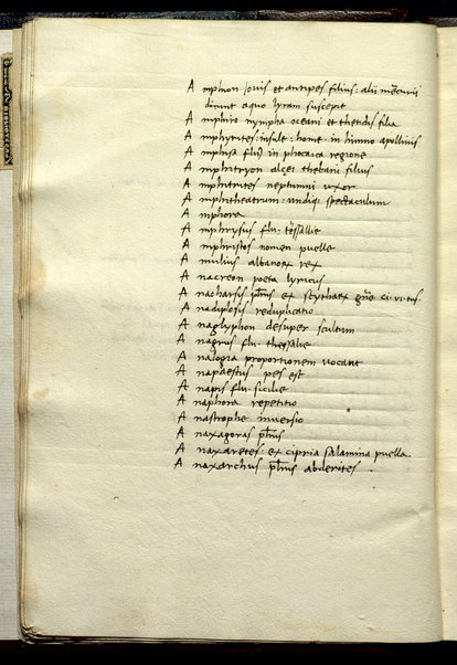 Ortographia dictionum (cc. 1r-76v); De Urbe Roma (cc. 77r-110r); Annotationes P. Annaei Cornuti in Aul. Persium Flaccum (cc. 11r - 165r)