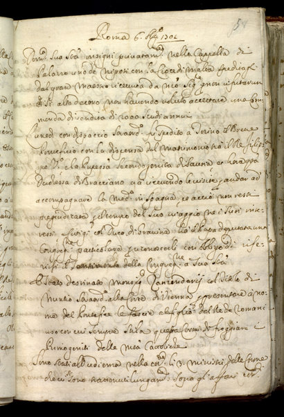 Avvisi di Roma. Relazioni diplomatiche al cardinale G. Marescotti. Vol. IV (1701-1707)