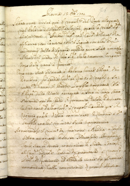 Avvisi di Roma. Relazioni diplomatiche al cardinale G. Marescotti. Vol. IV (1701-1707)