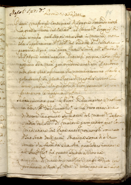 Avvisi di Roma. Relazioni diplomatiche al cardinale G. Marescotti. Vol. IV (1701-1707)