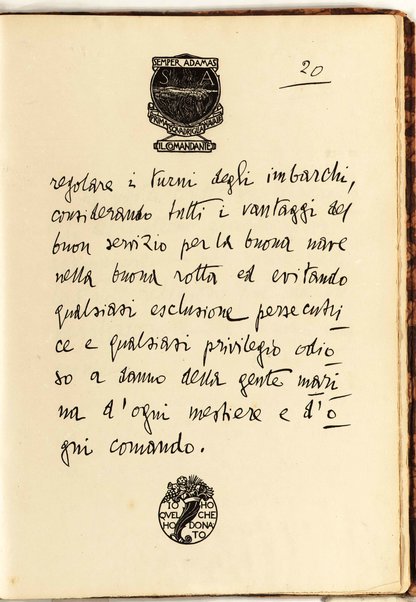 Il testo del nuovo Patto marino scritto a penna da Gabriele d'Annunzio