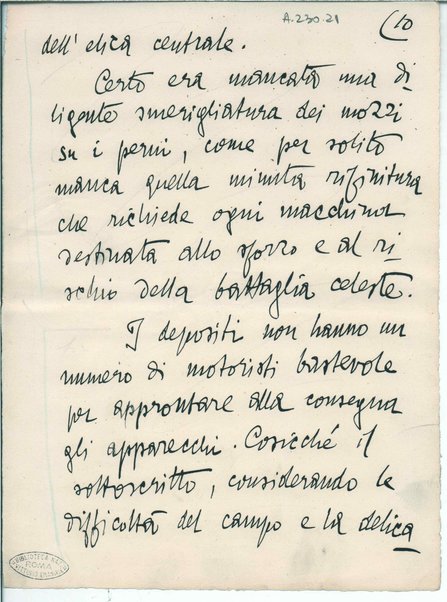 Nota in difesa delle siluranti aeree all'ispettore dei sommergibili e dell'aviazione