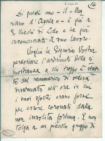 Nota in difesa delle siluranti aeree all'ispettore dei sommergibili e dell'aviazione