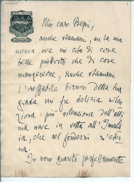 Lettera con busta. Quattro sigilli in ceralacca