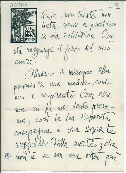 Lettera con busta. Due sigilli in ceralacca