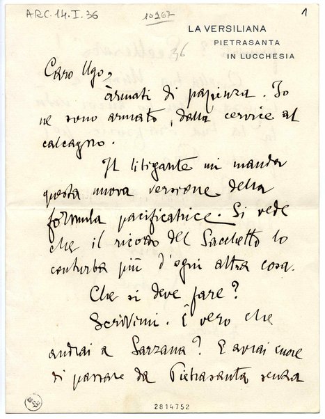 Lettera con busta. Sigillo in ceralacca