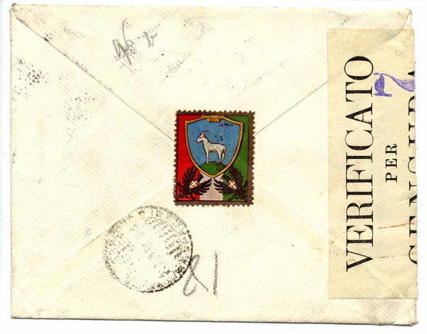 Lettera con busta. Sigillo in carta