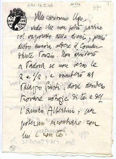 Lettera con busta. Sigillo in carta