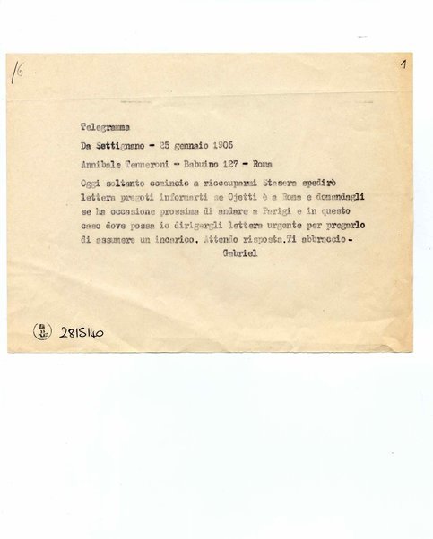 Copia di telegramma