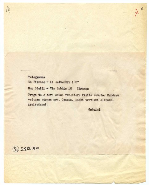 Copia di telegramma