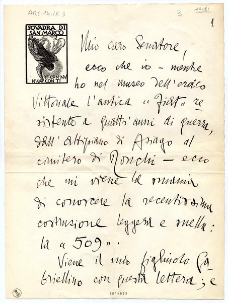 Lettera con busta. Sigillo in ceralacca