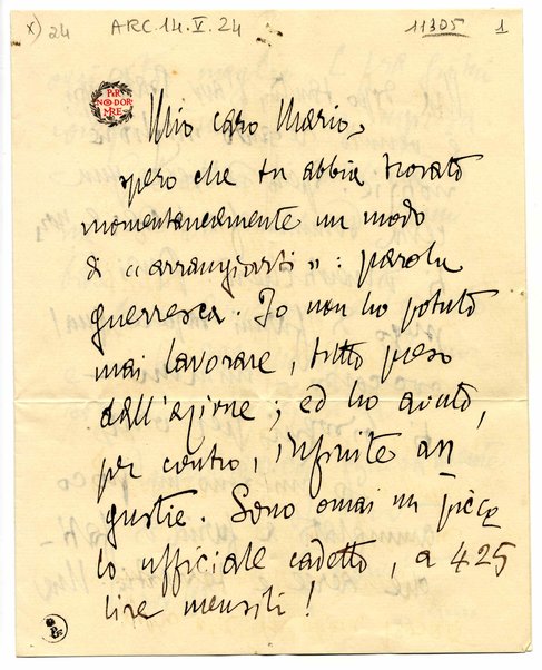 Lettera con busta. Sigillo in ceralacca