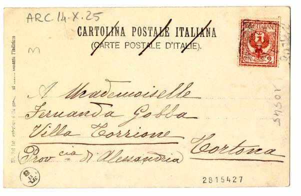 Cartolina postale illustrata con fotografia di Gabriele D'Annunzio