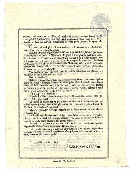 Ai vincitori - Volantino