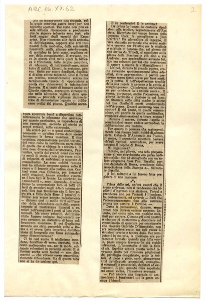 Le giornate di Maggio. I preparativi di una grande dimostrazione. Germania femminile e mondanità internazionale. Due bare. L'anima di Roma