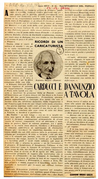 Carducci  e D'Annunzio a tavola