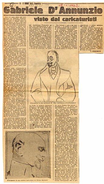 Gabriele D'Annunzio visto dai caricaturisti