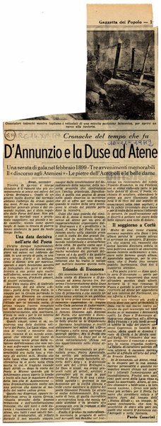 D'Annunzio e la Duse ad Atene