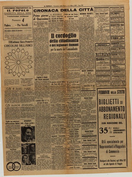 Il Duce a Gardone reca l'estremo saluto del popolo italiano alla salma di Gabriele D'Annunzio