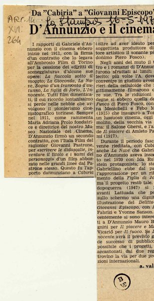 D'Annunzio e il cinema