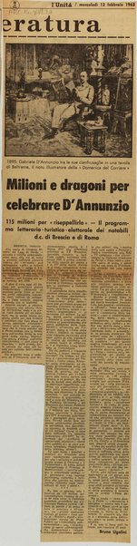 Milioni e dragoni per celebrare D'Annunzio