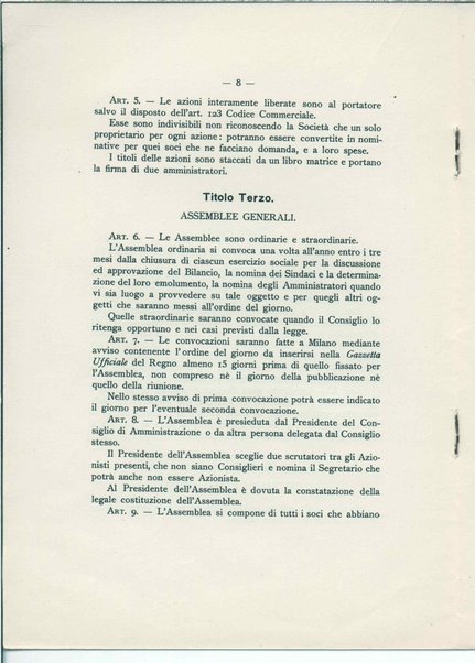 Statuto dell'Istituto Nazionale per l'edizione le opere di Gabriele D'Annunzio