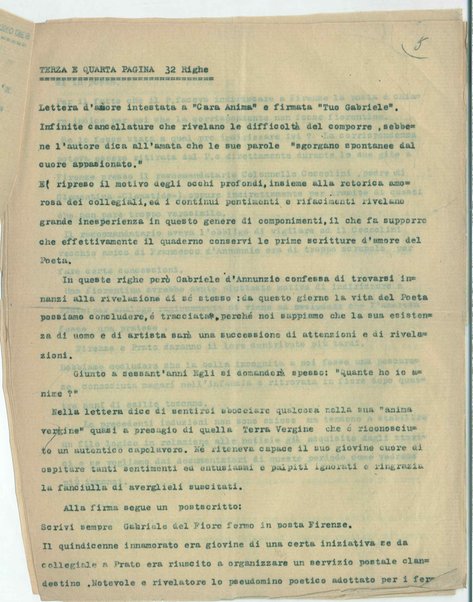 [Appunti letterari e minute di lettere d'amore] - Quaderno