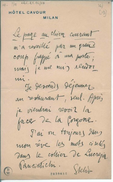 Lettera con busta <in lingua francese>