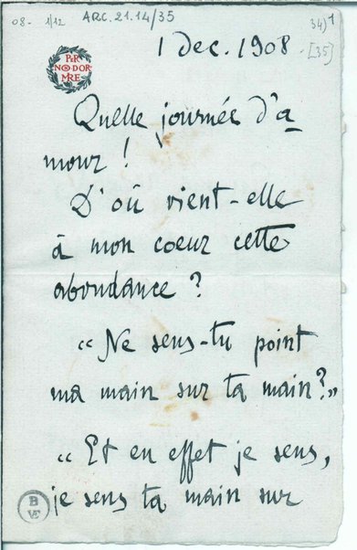 Lettera con busta <in lingua francese>. Sigillo in ceralacca