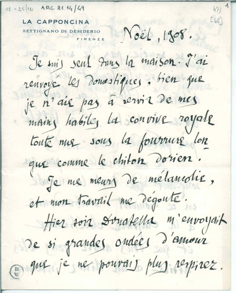 Lettera con busta <in lingua francese>. Tracce di sigillo in ceralacca