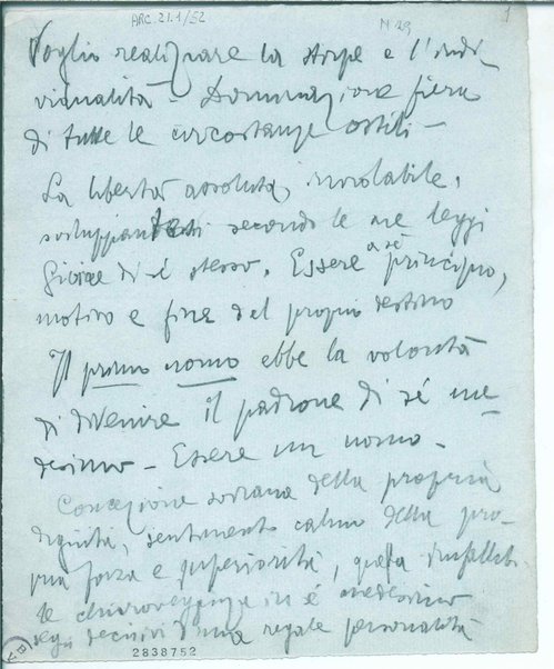 Inc.: "Voglio realizzare la stirpe e l'individualità" <appunti>