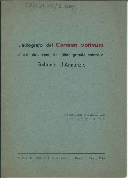 Carmen votivum